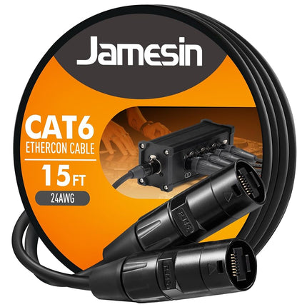 Jamesin CAT6 Shielded Ethercon Cable, 15 Feet, wit