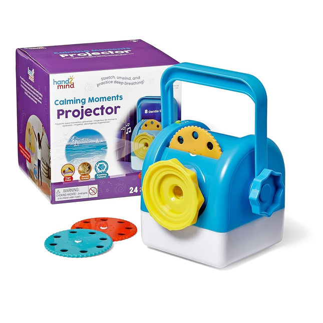 Learning Resources Calming Moments Projector, Ages 3+, Calming Toys for Kids, Mindfulness & Night Light with Soothing Sounds, Blue