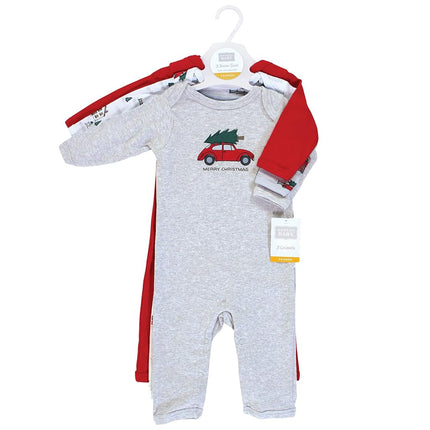 Hudson Baby Peleles de algodón para bebé niña, Escena Navideña, 12-18 Meses