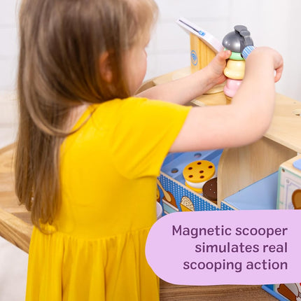 Melissa & Doug Wooden Cool Scoops Ice Creamer | Pretend Shop & Kitchen Role Play Toy for Kids | Age 3+ - FSC Certified