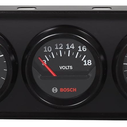 Bosch SP0F000054 Style Line 2" Triple Gauge Kit (Black Dial Face, Black Bezel)
