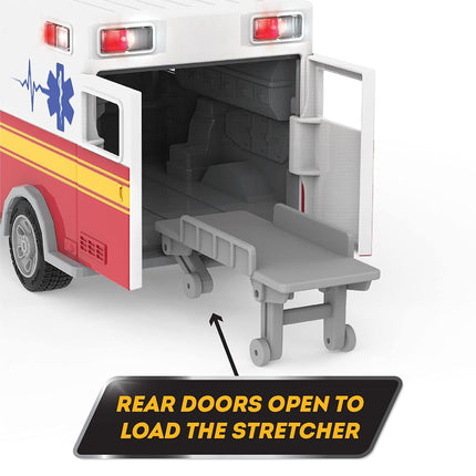 Driven by Battat Micro Ambulance Toy Truck with Lights and Sound, Trucks