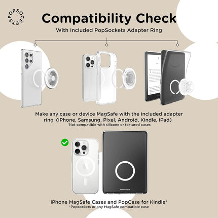 PopSockets MagSafe Grip Base – Works with Swappable PopSockets Tops (Top Sold Separately), Magnetic Base, for iPhone MagSafe Cases & Phones - Clear