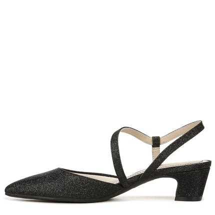 LifeStride Women's, Minimalist Pump, Black Sparkle, 8.5