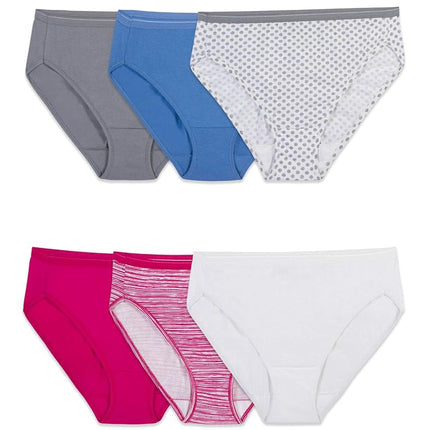 Fruit of the Loom Women's 6 Pack Assorted Cotton H