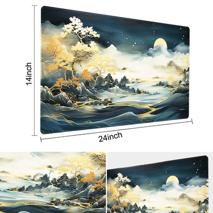 MTG Playmat Size 24x14in Free Storage Bags Non-Slip Backing, Ideal for Card Game Enthusiasts TCG Playmat Mouse Pad,Shadow Dragon (Autumn Dream-No Deck)