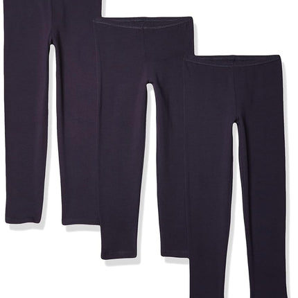 Hanes Little Girls' Leggings (Pack of 3), Navy, X-Large