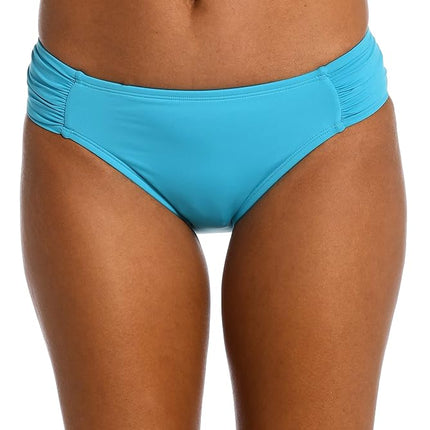 Bas de maillot de bain hipster froncé sur les côtés La Blanca Island Goddess pour femme, Azul, 16