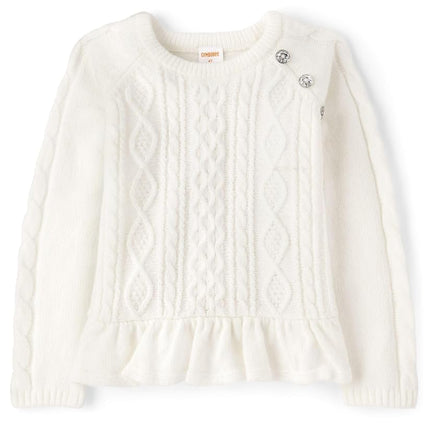 Gymboree Girls' and Toddler Long Sleeve Sweaters, Soft White, 7