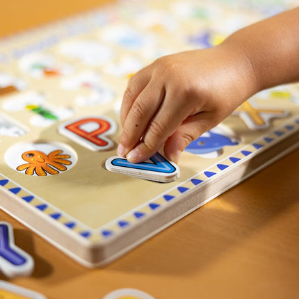 Melissa & Doug Alphabet Sound Puzzle - Wooden Puzzle with Sound Effects (26 pcs)