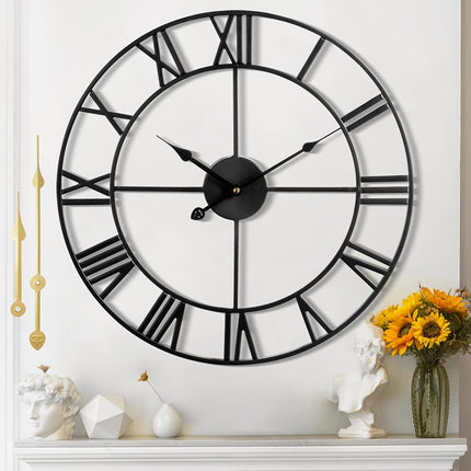 Mee 2ou Wall Clock - 47CM Non Ticking Metal Wall C