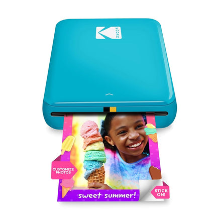 KODAK Step Instant Smartphone Photo Printer, Portable Mini Color Wireless Mobile Printer, Zink 2x3” (5.1x7.5 cm) Sticky-Back Photos, Bluetooth Compatible with iOS & Android Devices, Editing App, Blue