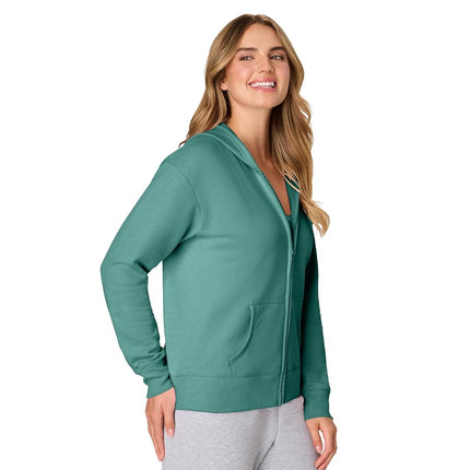 Hanes Hoodie, EcoSmart Fleece Full, Zip-up Hooded Sweatshirt for Women, Spanish Moss, Medium