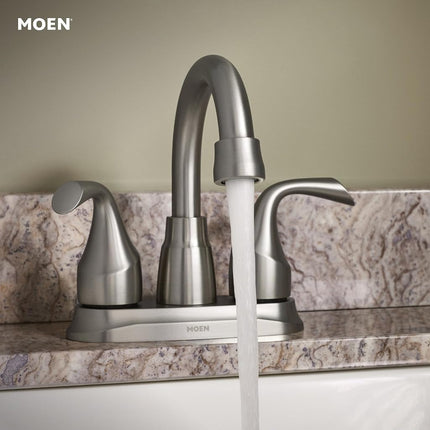 MOEN Idora 4 in. Centerset 2-Handle Bathroom Faucet in Spot Resist Brushed Nickel