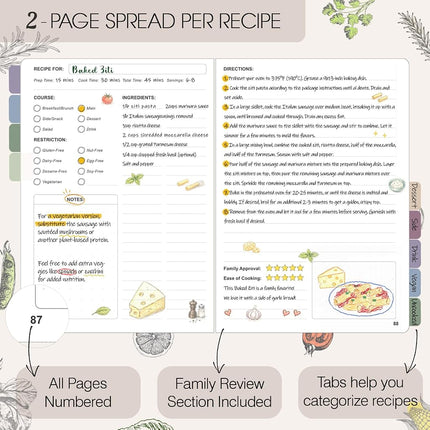 hi!SCI Blank Recipe Book to Write in Your Own Recipes, Large Recipe Notebook with 192 Pages, 7" x 10" Hardcover Recipe Journal for Family Cooking Lover (Chocolate)