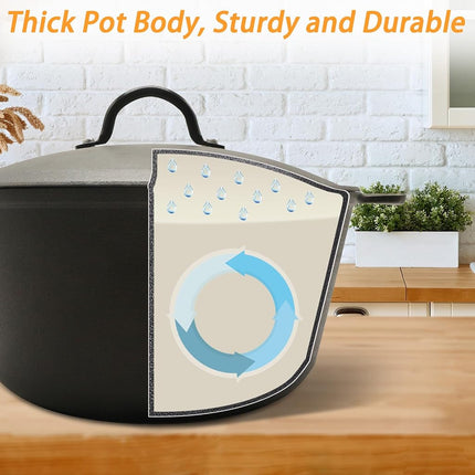 KOOMADE Dutch Oven Pot with Lid- 5.2 Quart Enameled Cast Iron Round Dutch Oven Stockpot With Dual Handles- Oven Safe up to 500°F, Heavy Duty Nonstick Cookware Safe for Bread Baking, Stews, Braising