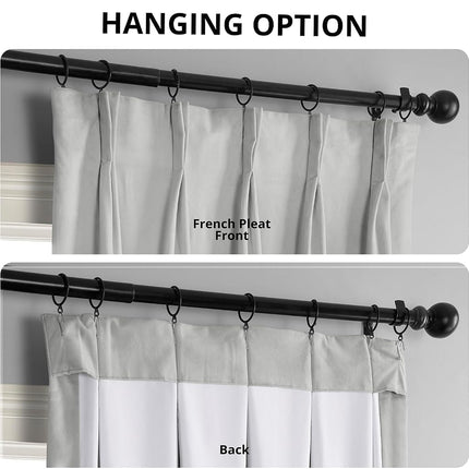 HPD Half Price Drapes Velvet Blackout Curtains/Drapes - 108 Inches Long 1 Panel Blackout Curtain Signature Pleated for Living Room & Bedroom - 25W X 108L, Reflection Grey