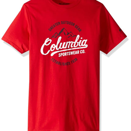 Columbia Men's Graphic T-Shirt, Mountain Red/Volt,