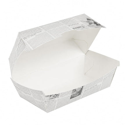 Restaurantware Paper Hot Dog Sandwich Clamshell Container, 100 Ct