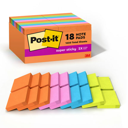 Post-it Super Sticky Notes, 1 7/8 in. x 1 7/8 in.,