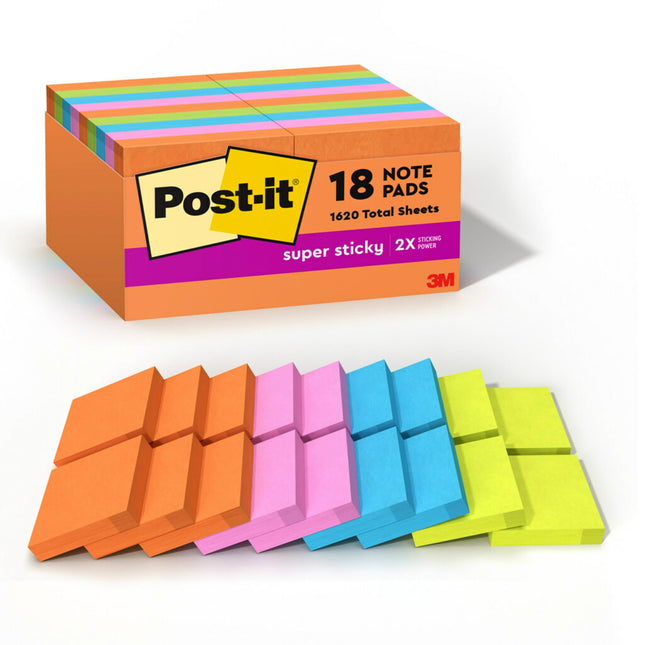 Post-it Super Sticky Notes, 1 7/8 in. x 1 7/8 in.,