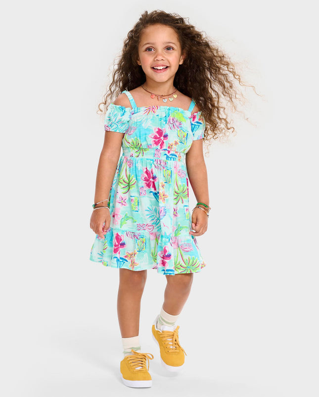 The Children's Place Baby Girls' and Toddler Sleeveless Dressy Dresses, Tropical Cosmos, 3T