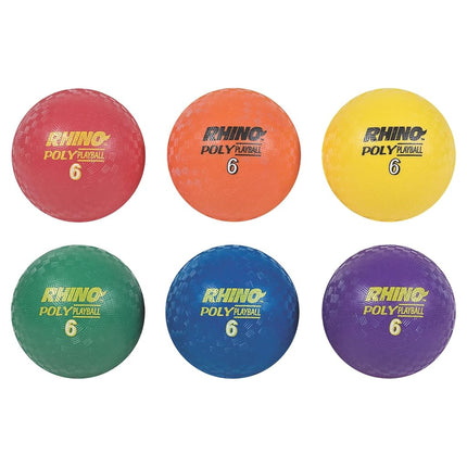 Champion Sports PX6SET Rhino Poly Playground Ball Set, Multicolored, 6" Diameter