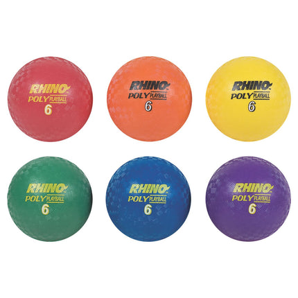 Champion Sports PX6SET Rhino Poly Playground Ball Set, Multicolored, 6" Diameter