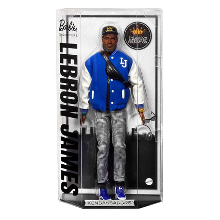 Barbie Signature LeBron James Kenbassadors Doll Collectible with Varsity Bomber Jacket Outfit & Accessories Including Headphones, Sunglasses, & More, HRM33