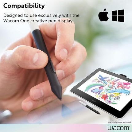 Wacom One Pen CP91300B2Z for Wacom One Creative Pen Display, 5.6", Black/Silver