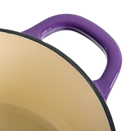 Olla redonda de hierro fundido esmaltado Crock-Pot Artisan, 4.7 litros, morado lavanda