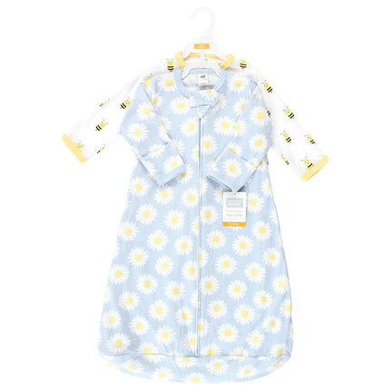 Hudson Baby BabyCotton Long-Sleeve Wearable Sleeping Bag, Sack, Blanket, Daisy Bee Long Sleeve, 18-24 Months