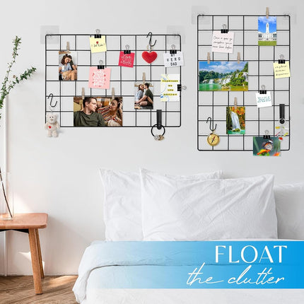 CIKLCIX Wire Wall Grid Panel Set of 2, Photo Display Board & Memo Board