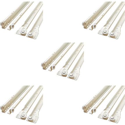 Franklin Brass Self-Closing 16' Drawer Slides Bottom Mount, 5-Pairs (10-Pieces) Cabinet, 50lb Capacity White Kitchen Hardware D68816K-W-B