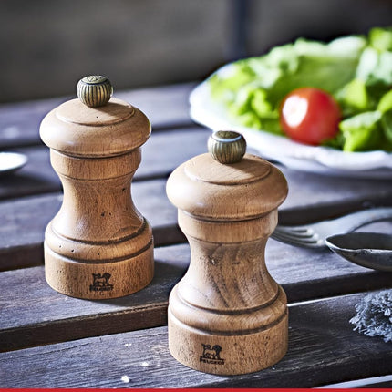 PEUGEOT - Bistro 10 cm Pepper Mill - Classic Grind System - Made with PEFC Certified Wood - Lifetime Guaranteed Mechanism - Made in France - Antique Colour