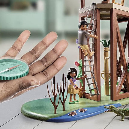 Playmobil Wiltopia 71008 Research Tower with Compass and Toy Animals, Sustainable Toy for Children Ages 4+