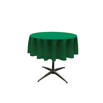 LA Linen Poplin Round Tablecloth, Polyester, Emera