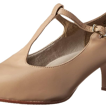 Capezio Jr. Footlight T-Strap Character Shoe, Caramel, 11.5 M