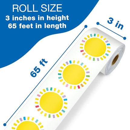 Carson Dellosa Happy Place 65Ft of Sun Bulletin Board Borders, 1 Roll of Sunshine Trim for Rolling Whiteboard, Cork and Posterboard, Classroom Decor, Party, Spring, and Summer Decorations