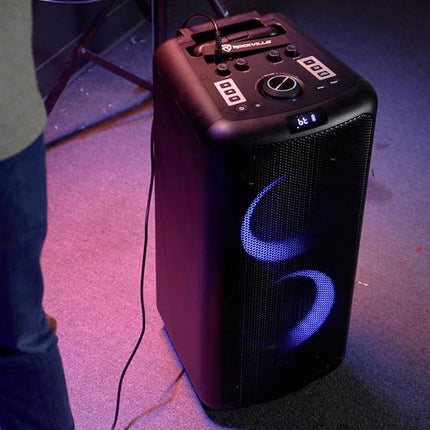 Rockville Elite Party 65 Bluetooth Party Speaker, 2000W Peak/500W RMS, Karaoke Effects, LED Lights, Guitar/Optical Inputs, for Events and Parties