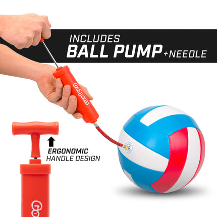 Volley-ball récréatif GoSports Soft Touch - Taille réglementaire pour jeux intérieurs ou extérieurs, inclut une pompe à ballon