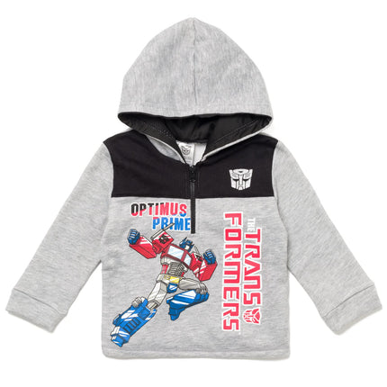 Sudadera con capucha y media cremallera de Transformers Optimus Prime Bumblebee Megatron para niños pequeños y grandes, gris, 2 años