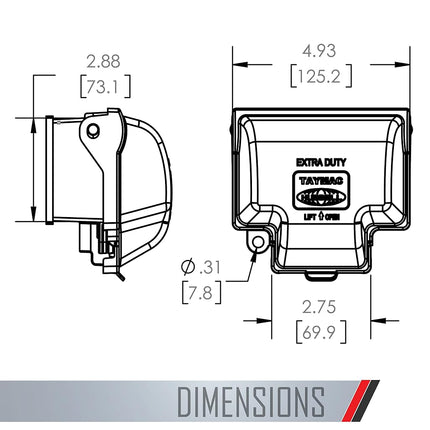TayMac MX3300 One Gang Horizontal in Use Metal Weatherproof Receptacle Cover, Gray Finish