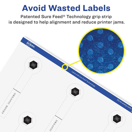 Avery Glossy Clear Lollipop Labels with Sure Feed, 1" x 4", 200 Glossy Clear Labels, Print-to-The-Edge, Laser/Inkjet Printable Labels