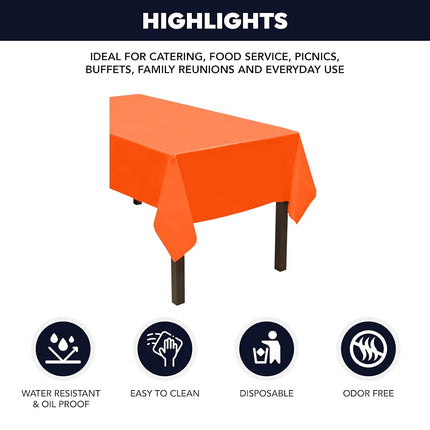 Party Essentials Plastic Banquet Table Roll, 40" x 100', Tangerine