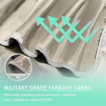 EMIKITS Faraday Blanket for Protection While Using Your Laptop and Phone, Cotton with Faraday Diamond Lattice Fabric Mat Grey 21" x 18"