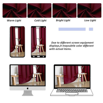 Simplebrand Ava Burgundy Blackout Curtains for Bedroom 63 Inch Length 2 Panels Set, Nursery Thermal Insulated Energy Saving Rod Pocket Window Treatment Curtains Blackout Drapes, W40 x L63 Inch