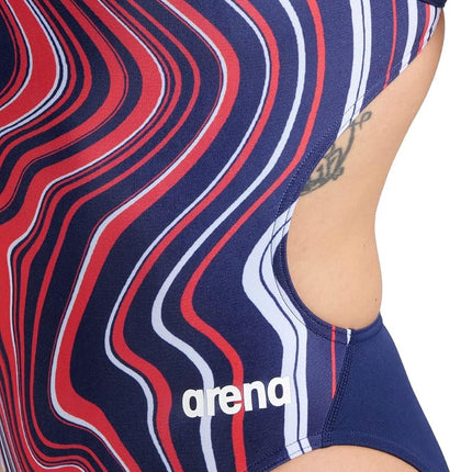 ARENA Women's Marbled Challenge Back Swimsuit