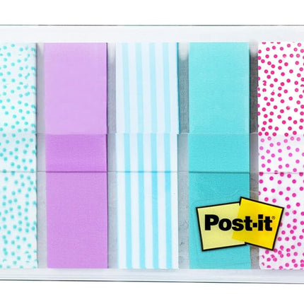 Post-it Flags, Gradient Color.47 in x 1.7 in, 100 Flags per Dispenser (684-GRDNT),Assorted Gradient Designs