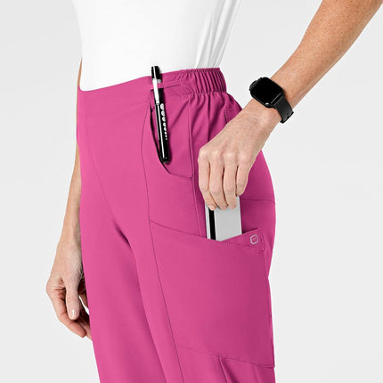 WonderWink Tall Size Women's Flat Front Cargo Pant, Hot Pink, X-Large